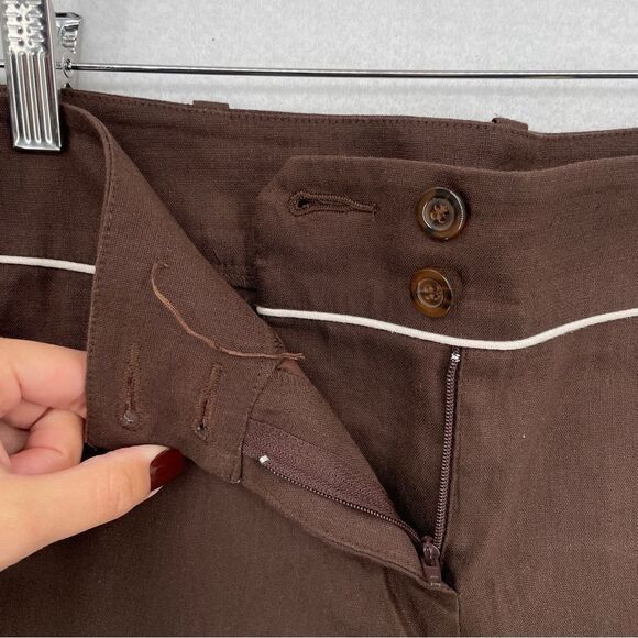~Vintage Bebe Women's Linen Straight Leg Pants 8 - Picture 5 of 8